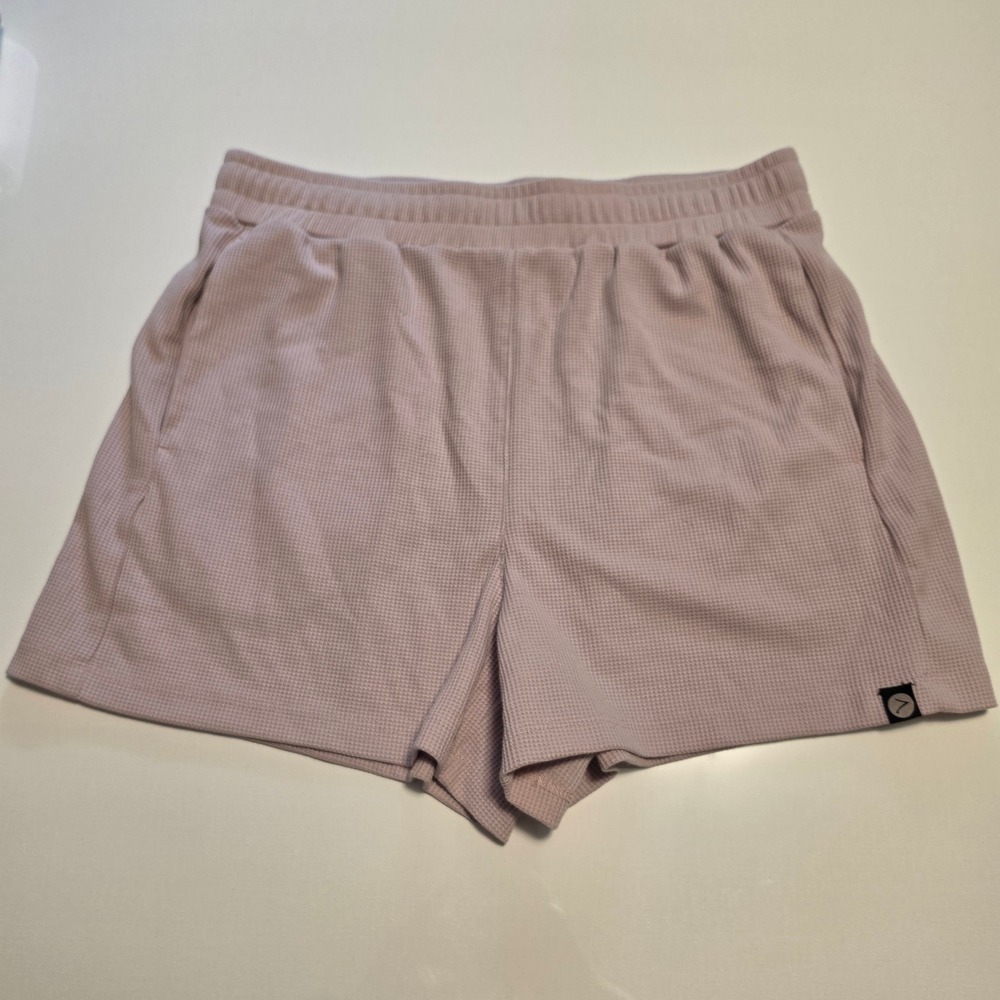 Becco Waffle Knit Lounge Shorts Dusty Rose Pink Size Medium